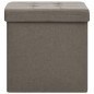 vidaXL Taburete de almacenaje plegable 2 uds lino sintético gris taupe vidaXL Taburete de almacenaje plegable 2 uds lino sintético gris taupe