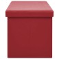 vidaXL Banco con almacenaje plegable rojo vino tinto PVC vidaXL Banco con almacenaje plegable rojo vino tinto PVC