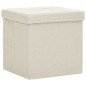 vidaXL Taburetes de almacenaje plegables 2 uds lino sintético crema vidaXL Taburetes de almacenaje plegables 2 uds lino sintético crema