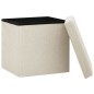 vidaXL Taburetes de almacenaje plegables 2 uds lino sintético crema vidaXL Taburetes de almacenaje plegables 2 uds lino sintético crema