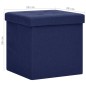 vidaXL Taburete con almacenaje plegable lino sintético azul vidaXL Taburete con almacenaje plegable lino sintético azul