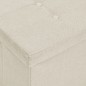 vidaXL Banco de almacenamiento plegable lino sintético crema blanco