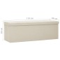 vidaXL Banco de almacenamiento plegable lino sintético crema blanco