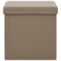 vidaXL Taburete con almacenaje plegable capuchino PVC vidaXL Taburete con almacenaje plegable capuchino PVC
