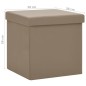 vidaXL Taburete con almacenaje plegable capuchino PVC vidaXL Taburete con almacenaje plegable capuchino PVC