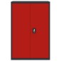 vidaXL Armario archivador de acero gris antracita y rojo 90x40x140 cm