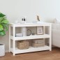 vidaXL Mesa consola de madera maciza de pino blanco 110x40x74 cm