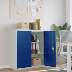 vidaXL Armario archivador de acero gris claro y azul 90x40x105 cm