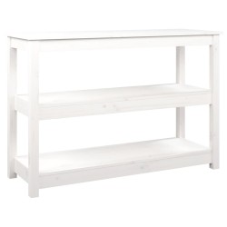 vidaXL Mesa consola de madera maciza de pino blanco 110x40x74 cm