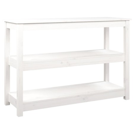 vidaXL Mesa consola de madera maciza de pino blanco 110x40x74 cm