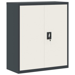 vidaXL Armario archivador de acero gris antracita y blanco 90x40x105cm
