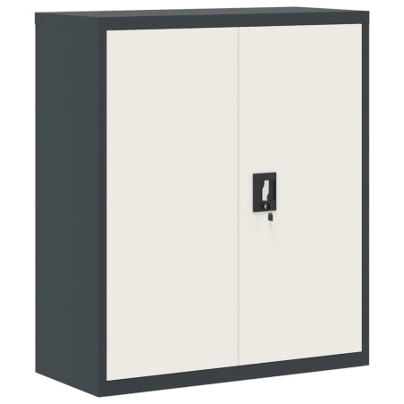 vidaXL Armario archivador de acero gris antracita y blanco 90x40x105cm