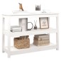 vidaXL Mesa consola de madera maciza de pino blanco 110x40x74 cm