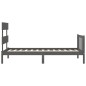 vidaXL Estructura de cama con cabecero madera maciza gris vidaXL Estructura de cama con cabecero madera maciza gris