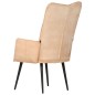 vidaXL Sillón orejero de cuero auténtico color crema canela vidaXL Sillón orejero de cuero auténtico color crema canela