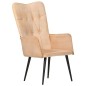 vidaXL Sillón orejero de cuero auténtico color crema canela vidaXL Sillón orejero de cuero auténtico color crema canela