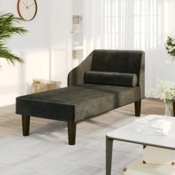 vidaXL Sofá diván con cojín de cabeza terciopelo negro