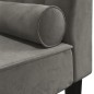 vidaXL Sofá diván con cojín de cabeza terciopelo gris oscuro