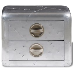 vidaXL Mesa auxiliar estilo aviador con 2 cajones vintage 