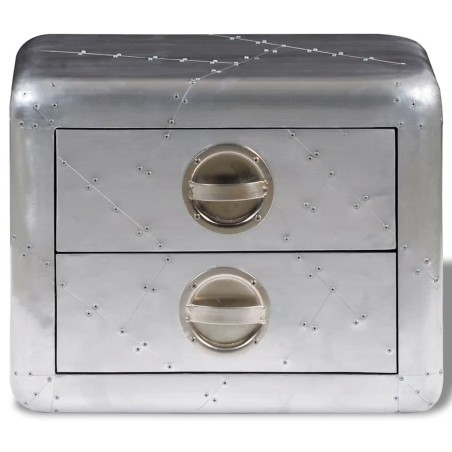 vidaXL Mesa auxiliar estilo aviador con 2 cajones vintage 