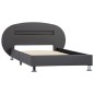 vidaXL Estructura de cama con LED de cuero sintético gris 90x200 cm vidaXL Estructura de cama con LED de cuero sintético gris 90x200 cm