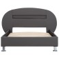 vidaXL Estructura de cama con LED de cuero sintético gris 90x200 cm vidaXL Estructura de cama con LED de cuero sintético gris 90x200 cm