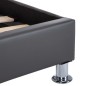 vidaXL Estructura de cama con LED de cuero sintético gris 90x200 cm vidaXL Estructura de cama con LED de cuero sintético gris 90x200 cm