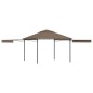 vidaXL Cenador con techo extensible doble gris taupe 3x3x2,75m 180g/m² vidaXL Cenador con techo extensible doble gris taupe 3x3x2,75m 180g/m²