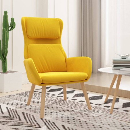 vidaXL Sillón de relax de terciopelo amarillo mostaza