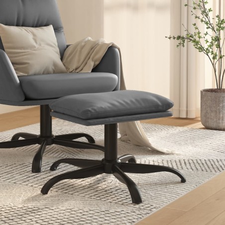 vidaXL Reposapiés de cuero sintético gris antracita 60x60x36 cm