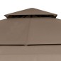 vidaXL Cenador con techo extensible doble gris taupe 3x3x2,75m 180g/m² vidaXL Cenador con techo extensible doble gris taupe 3x3x2,75m 180g/m²