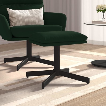 vidaXL Reposapiés de terciopelo verde oscuro 60x60x36 cm