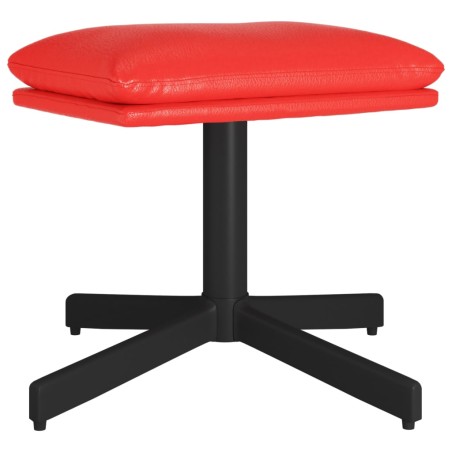 vidaXL Reposapiés de cuero sintético rojo 60x60x36 cm