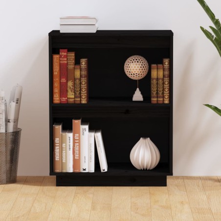 vidaXL Mesa consola de madera maciza de pino negro 60x34x75 cm