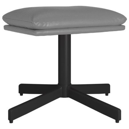 vidaXL Reposapiés de cuero sintético gris antracita 60x60x36 cm