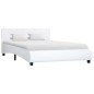 vidaXL Estructura de cama de cuero sintético blanco 140x200 cm vidaXL Estructura de cama de cuero sintético blanco 140x200 cm