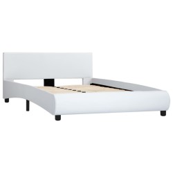 vidaXL Estructura de cama de cuero sintético blanco 140x200 cm