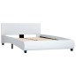 vidaXL Estructura de cama de cuero sintético blanco 140x200 cm vidaXL Estructura de cama de cuero sintético blanco 140x200 cm