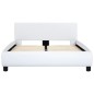 vidaXL Estructura de cama de cuero sintético blanco 140x200 cm vidaXL Estructura de cama de cuero sintético blanco 140x200 cm