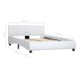 vidaXL Estructura de cama de cuero sintético blanco 140x200 cm vidaXL Estructura de cama de cuero sintético blanco 140x200 cm