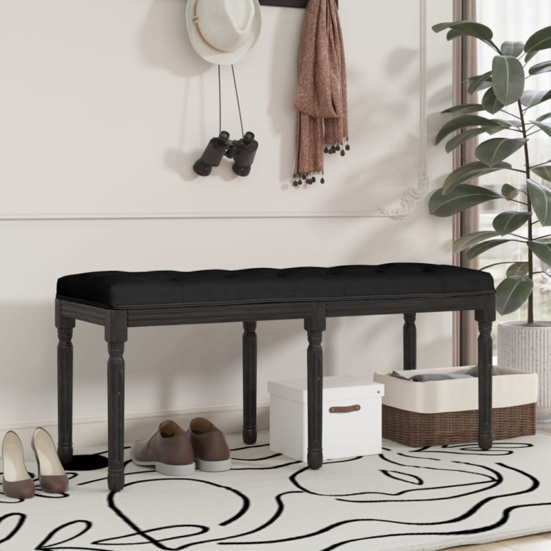 vidaXL Banco de terciopelo negro 110x40x49 cm vidaXL Banco de terciopelo negro 110x40x49 cm