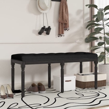 vidaXL Banco de terciopelo negro 110x40x49 cm