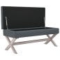 vidaXL Taburete con almacenaje terciopelo gris oscuro 110x45x49 cm vidaXL Taburete con almacenaje terciopelo gris oscuro 110x45x49 cm