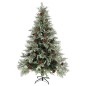 vidaXL Árbol de Navidad con piñas verde y blanco PVC y PE 150 cm vidaXL Árbol de Navidad con piñas verde y blanco PVC y PE 150 cm