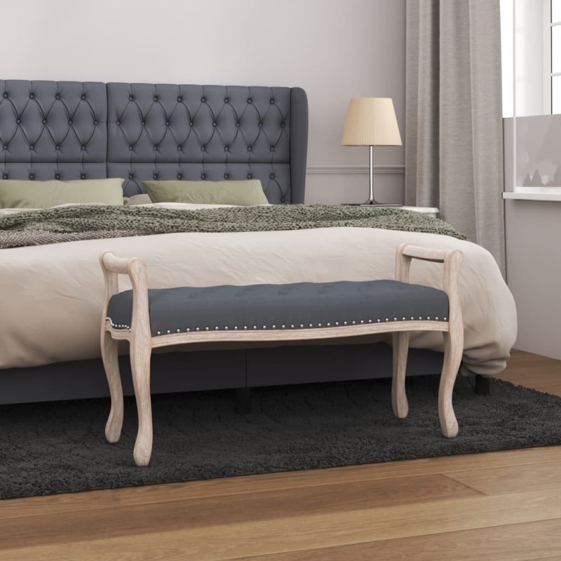 vidaXL Banco de terciopelo gris oscuro 110x45x60 cm vidaXL Banco de terciopelo gris oscuro 110x45x60 cm