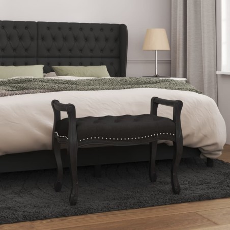 vidaXL Banco de terciopelo negro 80x45x60 cm