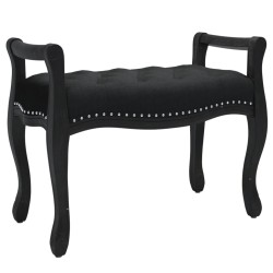 vidaXL Banco de terciopelo negro 80x45x60 cm