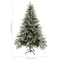 vidaXL Árbol de Navidad con piñas verde y blanco PVC y PE 150 cm vidaXL Árbol de Navidad con piñas verde y blanco PVC y PE 150 cm