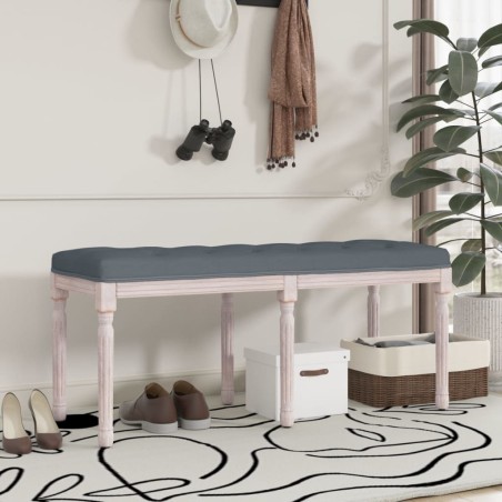 vidaXL Banco de terciopelo gris oscuro 110x40x49 cm