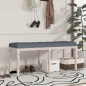 vidaXL Banco de terciopelo gris oscuro 110x40x49 cm